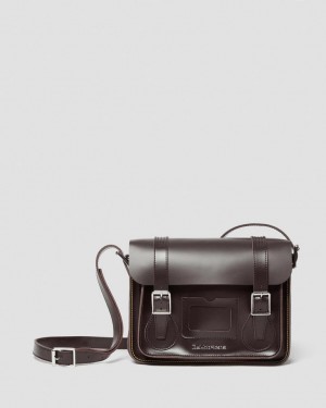 Bolsa Messenger Dr Martens 11 inch Leather Bordeaux | 45938-ZNPB