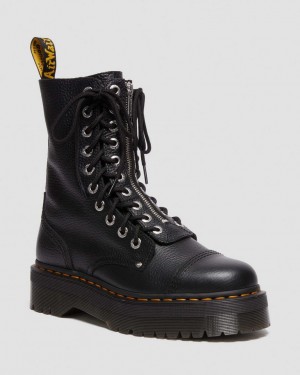 Botas Plataforma Dr Martens Sinclair Hi Milled Nappa Leather Feminino Pretas | 20763-HOBU