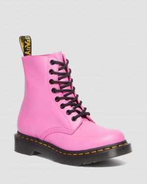 Botins Dr Martens 1460 Pascal Virginia Leather Feminino Rosa | 75836-KFSJ