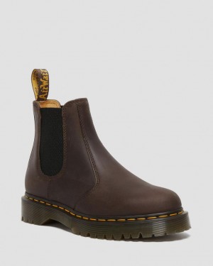 Botins Dr Martens 2976 Bex Crazy Horse Masculino Marrom Escuro | 94052-AEBW