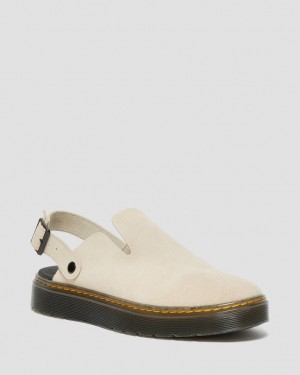 Mules Dr Martens Carlson Suede Casual Slingback Masculino Marrom | 18046-PAXZ